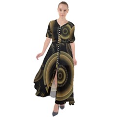 Fractal Fractal Art Fantasy Waist Tie Boho Maxi Dress