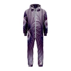 Purple Lavender Wisps White Hooded Jumpsuit (kids)