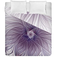 Purple Lavender Wisps White Duvet Cover Double Side (california King Size) by Pakrebo