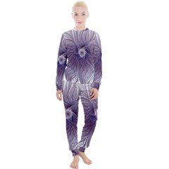 Purple Lavender Wisps White Women s Lounge Set by Pakrebo