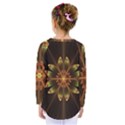 Fractal Floral Mandala Abstract Kids  Long Sleeve Tee View2