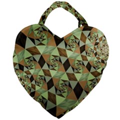 Fractal Mosaic Abstract Fractal Art Giant Heart Shaped Tote