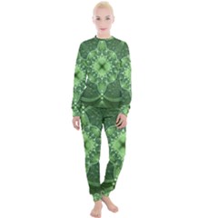 Fractal Green St Patrick S Day Women s Lounge Set by Pakrebo