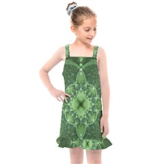 Fractal Green St Patrick S Day Kids  Overall Dress by Pakrebo