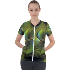 Fractal Abstract Design Fractal Art Short Sleeve Zip Up Jacket