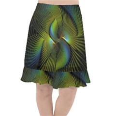 Fractal Abstract Design Fractal Art Fishtail Chiffon Skirt