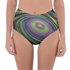 Fractal Pastel Fantasy Colorful Reversible High-waist Bikini Bottoms