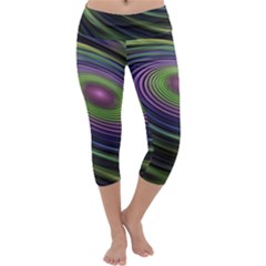 Fractal Pastel Fantasy Colorful Capri Yoga Leggings by Pakrebo