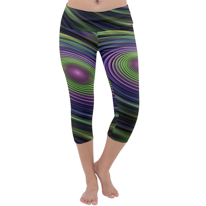 Fractal Pastel Fantasy Colorful Capri Yoga Leggings