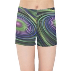 Fractal Pastel Fantasy Colorful Kids  Sports Shorts by Pakrebo