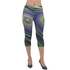 Fractal Pastel Fantasy Colorful Lightweight Velour Capri Leggings  by Pakrebo