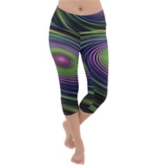 Fractal Pastel Fantasy Colorful Lightweight Velour Capri Yoga Leggings by Pakrebo