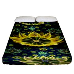 Fractal Undersea Flowers Abstract Fitted Sheet (king Size) by Pakrebo