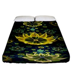 Fractal Undersea Flowers Abstract Fitted Sheet (california King Size) by Pakrebo