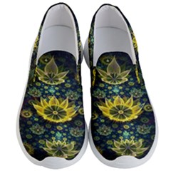 Fractal Undersea Flowers Abstract Men s Lightweight Slip Ons by Pakrebo