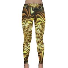 Fractal Flower Petals Gold Classic Yoga Leggings