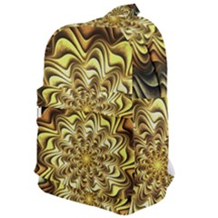 Fractal Flower Petals Gold Classic Backpack by Pakrebo