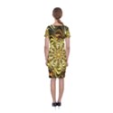 Fractal Flower Petals Gold Classic Short Sleeve Midi Dress View2