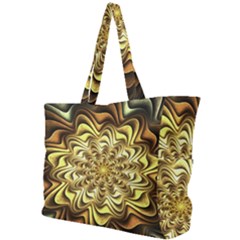 Fractal Flower Petals Gold Simple Shoulder Bag by Pakrebo