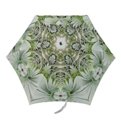 Fractal Delicate White Background Mini Folding Umbrellas by Pakrebo