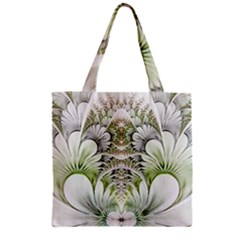 Fractal Delicate White Background Zipper Grocery Tote Bag by Pakrebo