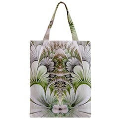 Fractal Delicate White Background Zipper Classic Tote Bag by Pakrebo