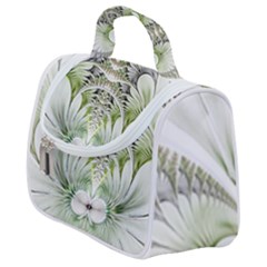 Fractal Delicate White Background Satchel Handbag