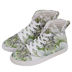 Fractal Delicate White Background Women s Hi-top Skate Sneakers by Pakrebo