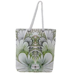 Fractal Delicate White Background Full Print Rope Handle Tote (large) by Pakrebo