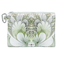 Fractal Delicate White Background Canvas Cosmetic Bag (xl) by Pakrebo