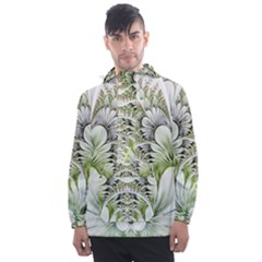 Fractal Delicate White Background Men s Front Pocket Pullover Windbreaker