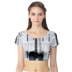 Guitar Chords Guitar Chords Chord Short Sleeve Crop Top by Pakrebo