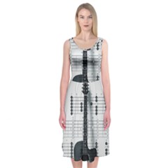 Guitar Chords Guitar Chords Chord Midi Sleeveless Dress by Pakrebo