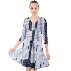 Guitar Chords Guitar Chords Chord Quarter Sleeve Front Wrap Dress by Pakrebo