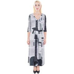 Guitar Chords Guitar Chords Chord Quarter Sleeve Wrap Maxi Dress by Pakrebo