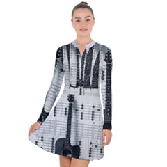 Guitar Chords Guitar Chords Chord Long Sleeve Panel Dress by Pakrebo