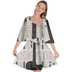 Guitar Chords Guitar Chords Chord Velour Kimono Dress