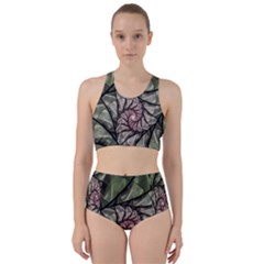 Fractal Flowers Floral Fractal Art Racer Back Bikini Set by Pakrebo