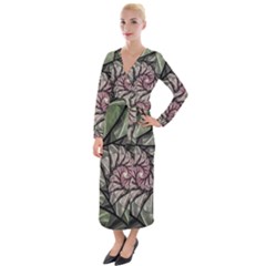 Fractal Flowers Floral Fractal Art Velvet Maxi Wrap Dress by Pakrebo