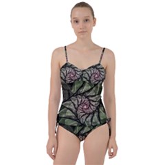 Fractal Flowers Floral Fractal Art Sweetheart Tankini Set