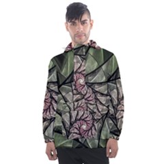 Fractal Flowers Floral Fractal Art Men s Front Pocket Pullover Windbreaker