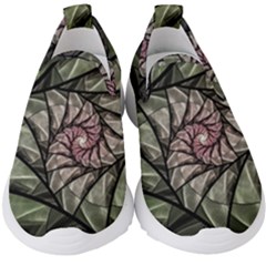 Fractal Flowers Floral Fractal Art Kids  Slip On Sneakers by Pakrebo