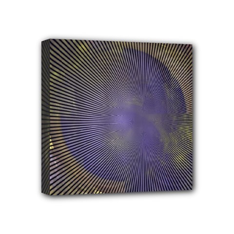 Fractal Earth Rays Design Planet Mini Canvas 4  X 4  (stretched) by Pakrebo