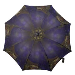 Fractal Earth Rays Design Planet Hook Handle Umbrellas (medium) by Pakrebo