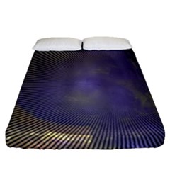 Fractal Earth Rays Design Planet Fitted Sheet (queen Size) by Pakrebo