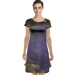 Fractal Earth Rays Design Planet Cap Sleeve Nightdress by Pakrebo