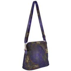 Fractal Earth Rays Design Planet Zipper Messenger Bag by Pakrebo