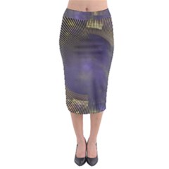 Fractal Earth Rays Design Planet Midi Pencil Skirt by Pakrebo