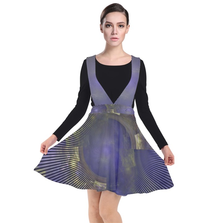 Fractal Earth Rays Design Planet Plunge Pinafore Dress