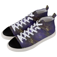 Fractal Earth Rays Design Planet Men s Mid-top Canvas Sneakers by Pakrebo